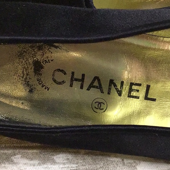 CHANEL Black Satin Loafers Sz 40 - Picture 10 of 11